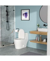 Streamdale Furniture Ceramic One Piece Toilet, Dual Flush With Soft Closing Seat 0000