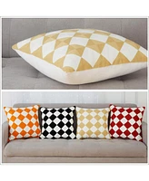 Caromio 2Pcs Checkered Embroidered Decorative Throw Pillow Covers 18" x