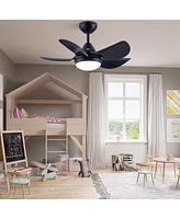 Streamdale Furniture 30 In Integrated Led Ceiling Fan Lighting With Matte Black Abs Blade