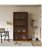 Streamdale Furniture Contemporary Glass-Door Bookcase with Ample Storage, Perfect for Offices and Homes