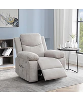 Streamdale Furniture Beige Fabric Power Recliner Chair with Massage and Heating