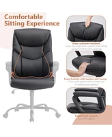 Streamdale Furniture Home Office Chair Ergonomic Pu Leather Desk Chair With Armrests