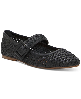 Lucky Brand Women's Millit Woven Buckle Mary Jane Flats