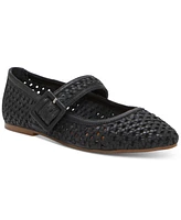 Lucky Brand Women's Millit Woven Buckle Mary Jane Flats