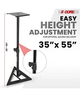 5 Core Speaker Stand Triangle Base Tall Adjustable 35mm Dj Studio Monitor Stands Pole Mount