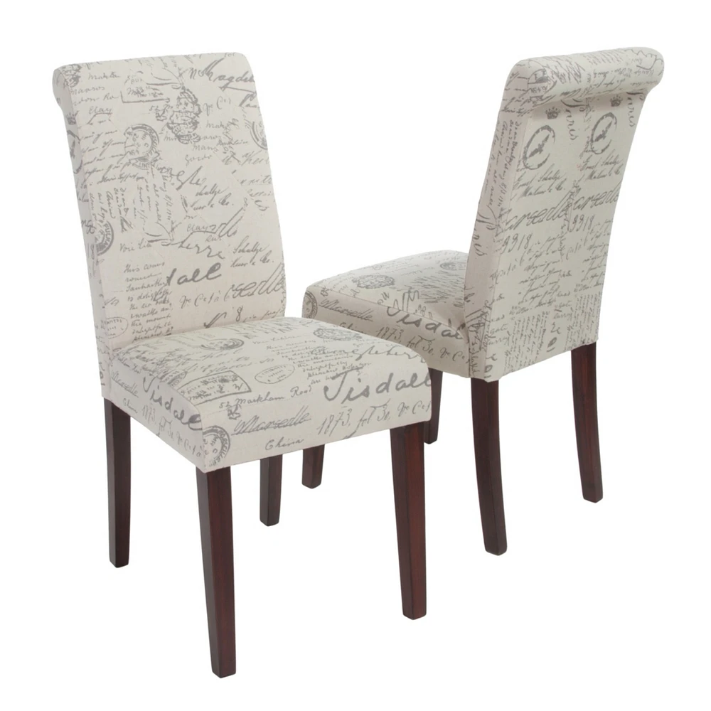 Streamdale Furniture Elegant French Script Dining Chairs (Set Of 2)