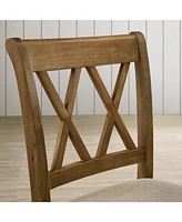 Windvale Cross-Buck Wood 5-Piece Counter Height Dining Set, Tan