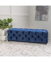 Simplie Fun Luxurious Velvet Ottoman: Modern Glam With Diamond Stitching