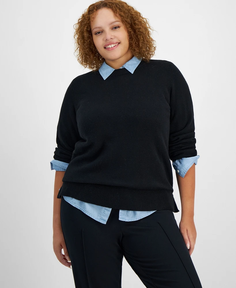 On 34th Plus Crewneck Sweater, Created for Macy's