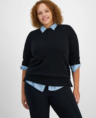 On 34th Plus Crewneck Sweater, Created for Macy's