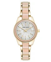 Anne Klein Women's Quartz Iridescent Acetate and Gold-Tone Alloy Metal Bracelet Watch, 30mm - Iridescent/Gold