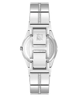 Anne Klein Women's Quartz Faceted Crystal Bezel Silver-Tone Alloy Metal Watch, 32mm