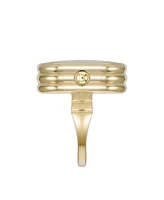 Anne Klein Women's Quartz Gold Sandstone Gemstone and Gold-Tone Alloy Metal Ring Watch, 17mm
