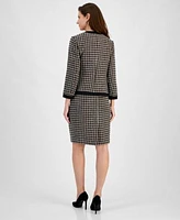 Kasper Womens Framed Open Front Jacket Pencil Skirt