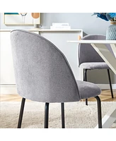 Modern Grey Chair (Set of 2) with Iron Legs