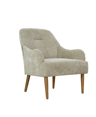 Simplie Fun Modern Chenille Accent Chair with Durable Wood Legs