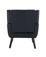 Streamdale Furniture Modern Pu Leather Accent Chair with Black Legs