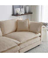 Streamdale Furniture Soft Beige Loveseat Sofa with Pillows