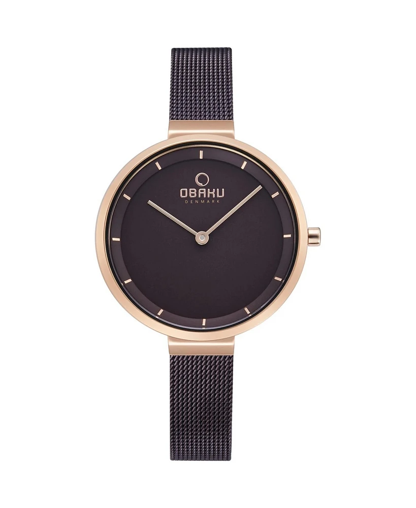 Obaku Women's Walnut Grey Dial Watch - V225LXVNMN