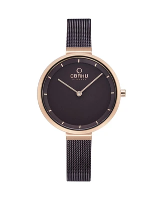 Obaku Women's Walnut Grey Dial Watch - V225LXVNMN