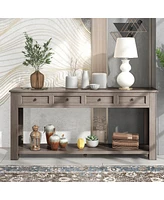 Streamdale Furniture Console Table/Sofa Table With Storage Drawers And Bottom Shelf For Entryway Hallway