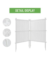 Streamdale Furniture Privacy Screen Panels Kit Air Conditioner Trash Can Enclosure Vinyl White Color