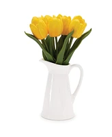 Slickblue Tulip in Vase (Set of 2) 9.5"H Polyester/Ceramic