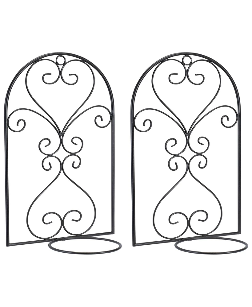 Slickblue Wall Trellis Pot Holder (Set of 2) 10"L x 17"H Metal