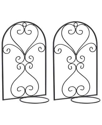 Slickblue Wall Trellis Pot Holder (Set of 2) 10"L x 17"H Metal