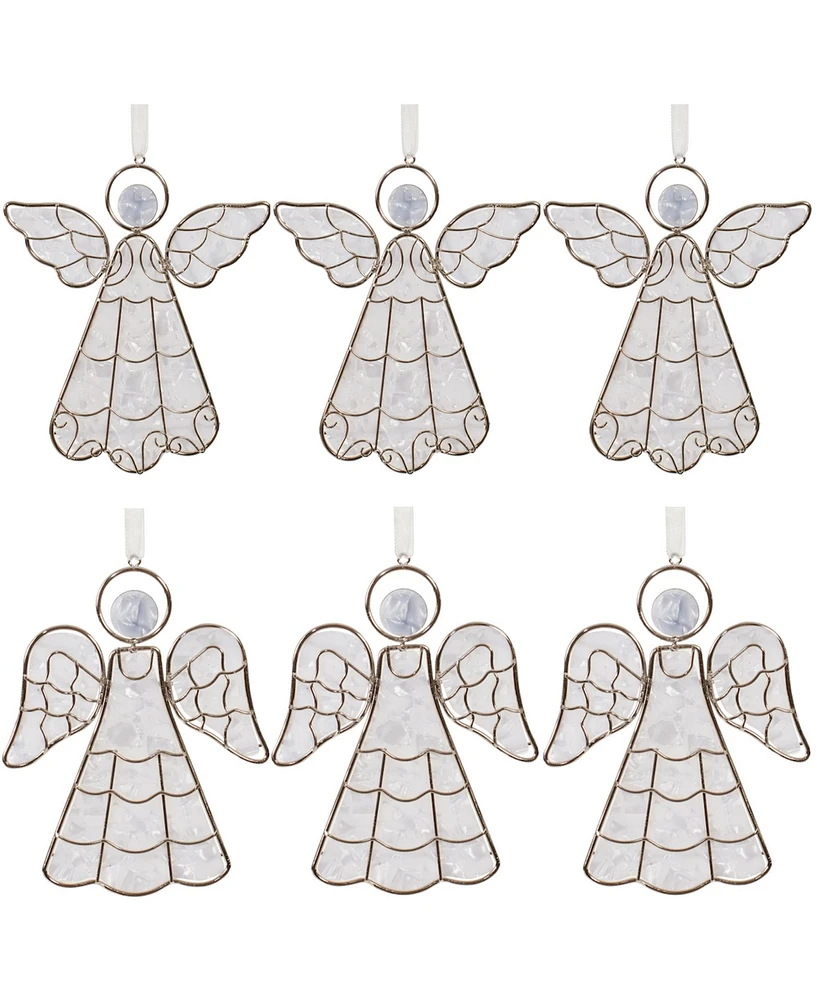 Slickblue Delicate Angel Ornaments for Elegant Holiday Decor (Set of 6)