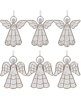 Slickblue Delicate Angel Ornaments for Elegant Holiday Decor (Set of 6)