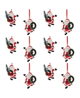 Slickblue Set of 12 Santa Ornaments for Festive Holiday Cheer