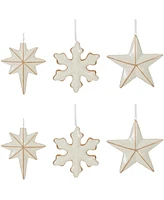 Slickblue Star and Snowflake Ornament Festive Holiday Decoration for Christmas Trees (Set of 6)