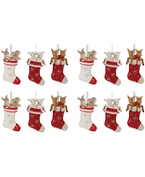 Slickblue Set of 12 Stocking Ornaments with Animal Designs for Festive Holiday Decor