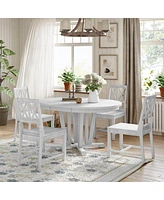 Streamdale Furniture Rustic 5-Piece Dining Set with Extendable Table & Cross Back Chairs