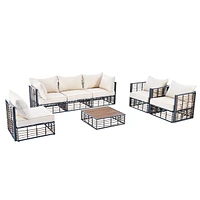 Streamdale Furniture Modern Minimalist 7-Piece Patio Sectional Set