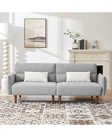 Streamdale Furniture Modern Grey Convertible Futon Sofa Bed with Adjustable Couch Sleeper