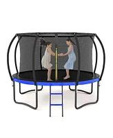 Simplie Fun 12FT Outdoor Big Trampoline With Inner Safety Enclosure Net, Ladder, Pvc Spring Cover Padding