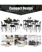 Sugift 5 Pieces Dining Table Set with 4 Chairs and Backrests