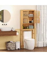 Givimo Bamboo Over The Toilet Storage Cabinet Bathroom with Adjustable Shelf