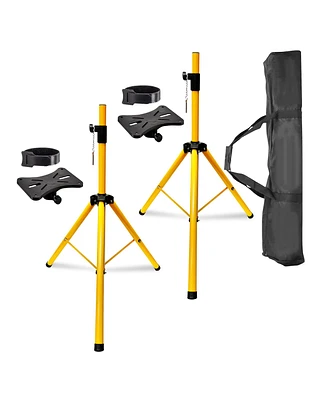 5 Core Speaker Stand Yellow Pieces Tripod Heavy Duty Adjustable Up to 72 Inch Dj Studio Monitor Stands Pole Mount