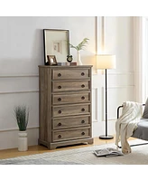 Simplie Fun 6-Drawer Dresser for Bedroom, Closet & Living Room Storage