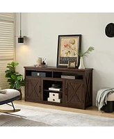 Streamdale Furniture Modern Farmhouse Tv Stand with Storage, Espresso, 65"