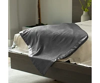 Cariloha Fleece Blanket | Onyx | Queen | Viscose Material | Satin Binding Border | Sized for Top of Bed | Ideal for Year Round Use