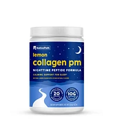 NativePath Collagen Pm - Lemon Nighttime Collagen Peptides Powder with Magnesium, Gaba, L-Theanine and Melatonin - 20 Servings