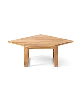 Premium Acacia Wood Corner Chair and Coffee Table with Water-Resistant Cushions