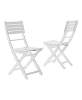 Acacia Wood Folding Dining Chairs for Backyard Hosting