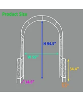 Streamdale Furniture White Metal Garden Arch 55"W x 94.5"H Outdoor Trellis