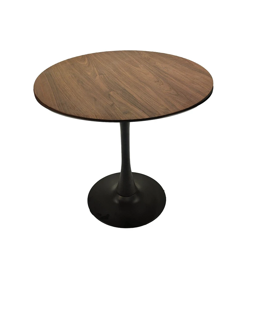 Simplie Fun Mid-Century Round Tulip Dining Table & 4 Textured Suedette Chairs