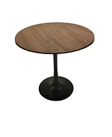 Streamdale Furniture Mid-Century Round Tulip Dining Table & 4 Textured Suedette Chairs